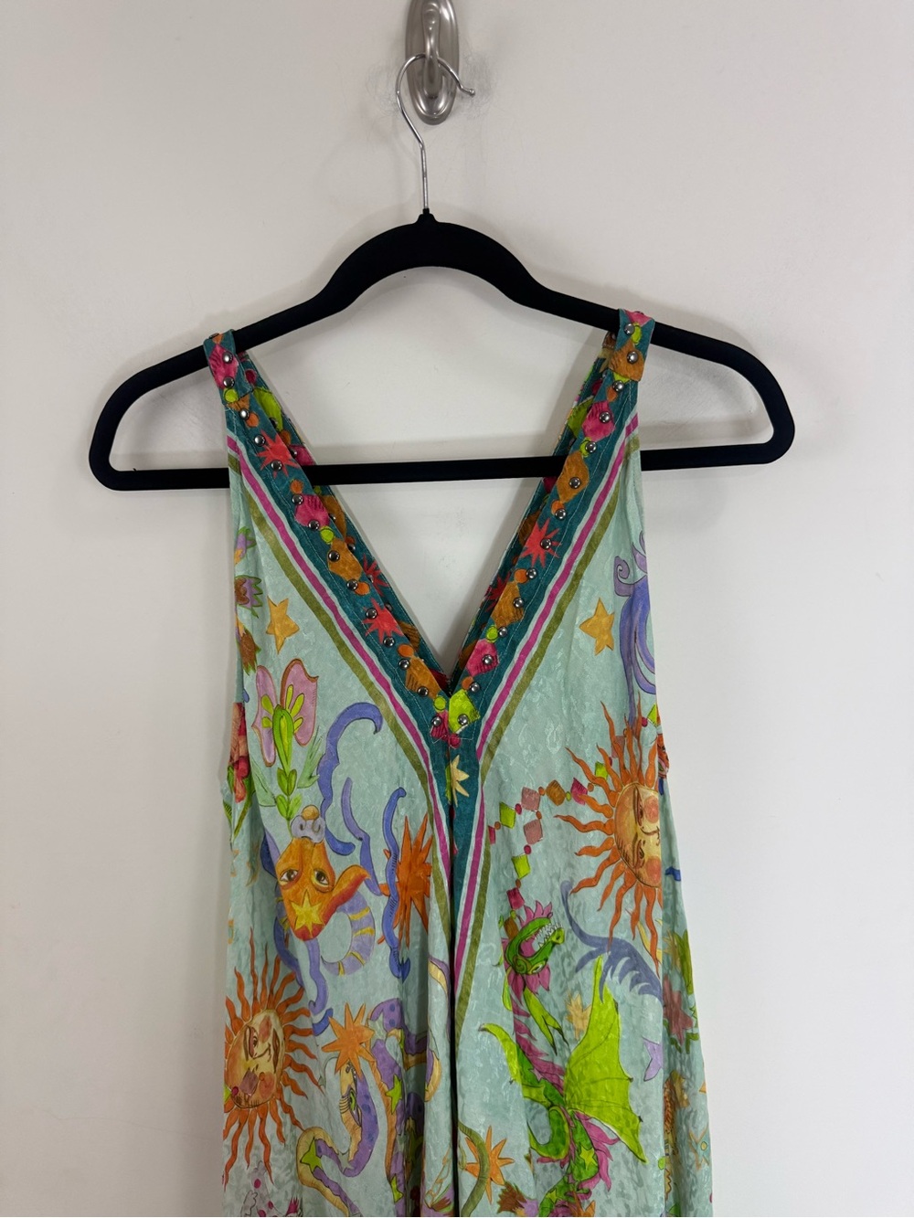 Johnny Was Eva Maxi Dress Kayla Print Size XL Embellished Celestial Print NWT - Picture 4 of 15